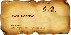 Opra Nándor névjegykártya